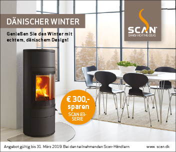 Dänischer Winter – Genießen Sie den Winter mit echtem, dänischem Design! 300 Euro sparen – auf die ganze Scan-Serie 83! Die Aktion ist gültig bis zum 31. März 2019. Bei allen teilnehmenden Scan-Händlern.